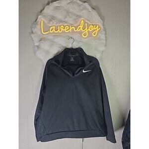 Nike 3/4 Quarter Zip Running Pullover Dri-Fit Black Mens XL Office Athleisure